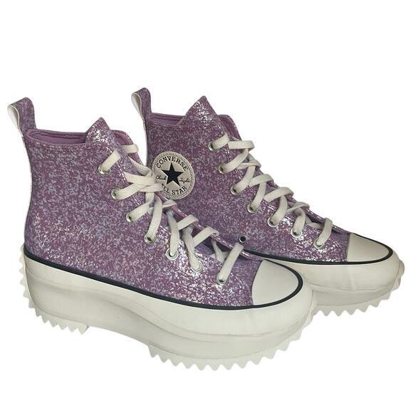 Converse Purple Platform Hike  Sneakers Run Star  Glitter Women’s 7.5 / Men’s 6 - Picture 1 of 12
